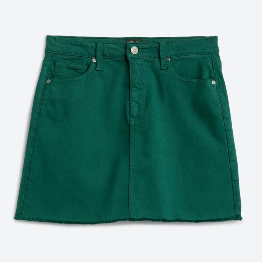 Dark Green Denim Skirt